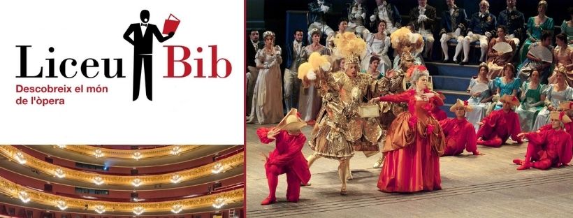 Imatge que inclou el logo de LiceuBib i una fotografia de l'òpera La dama de piques