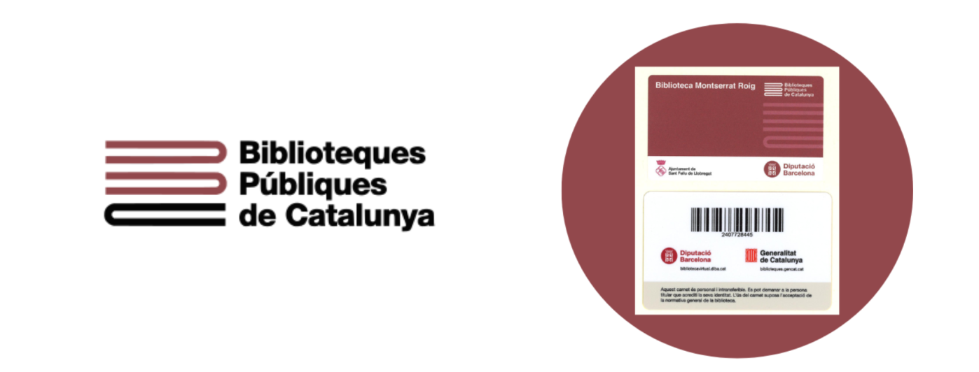 Imatge amb el logo de les Biblioteques Públiques de Catalunya i el nou carnet